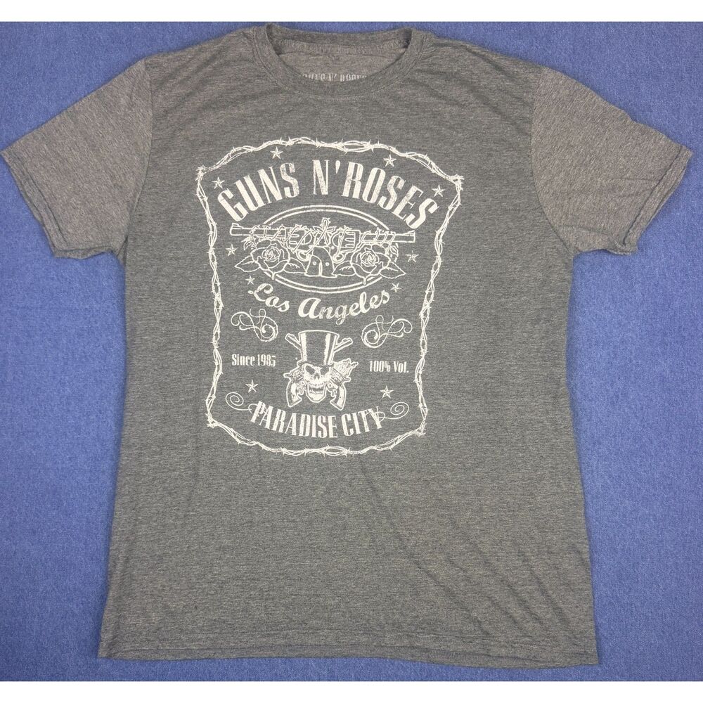 Guns N Roses Paradise City Graphic T Shirt Mens M Gray Band Rock Tee